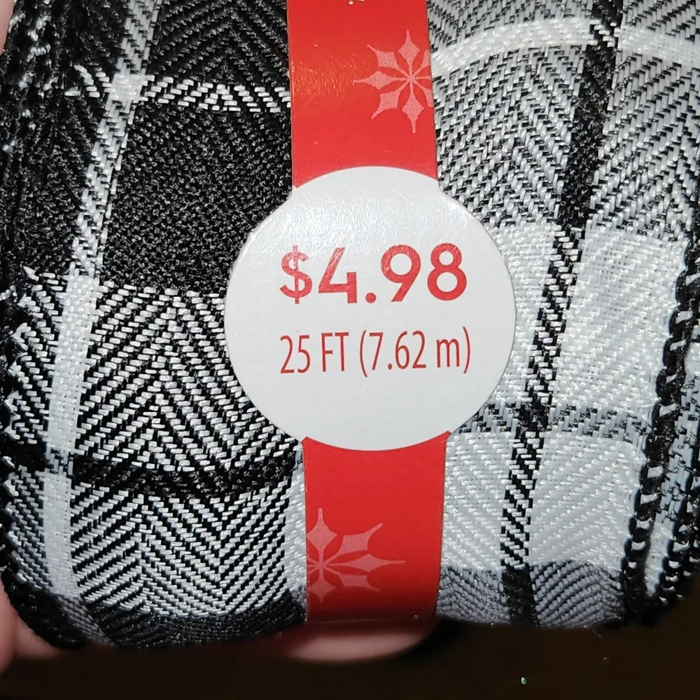 Plaid Wired Ribbon Set in Red Black and White